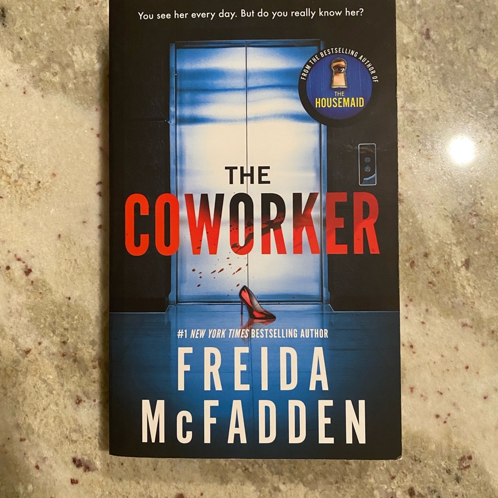 'The Coworker' by Freida McFadden Book - Black and Red Cover